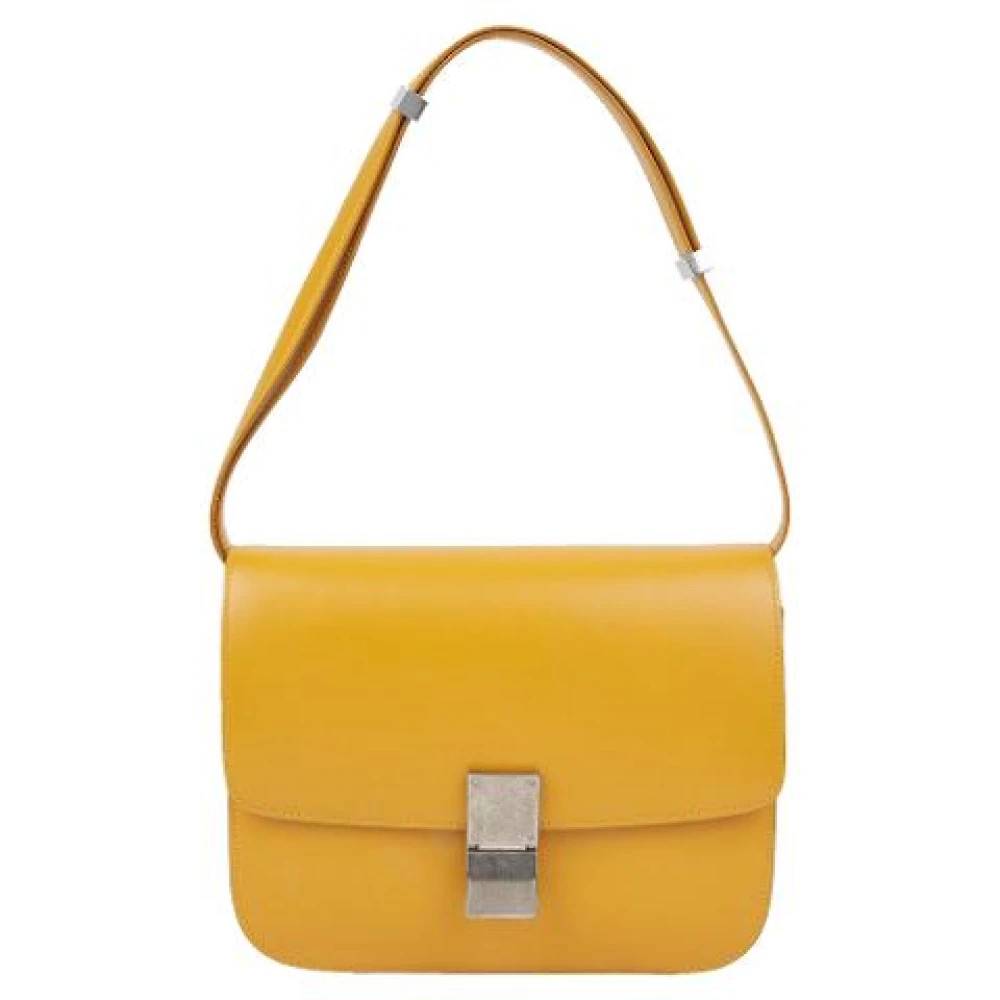 Celine Vintage Pre-owned Classic Box Medium Skuldertaske - Vintage - Dame - Gul - ONE SIZE - Uld