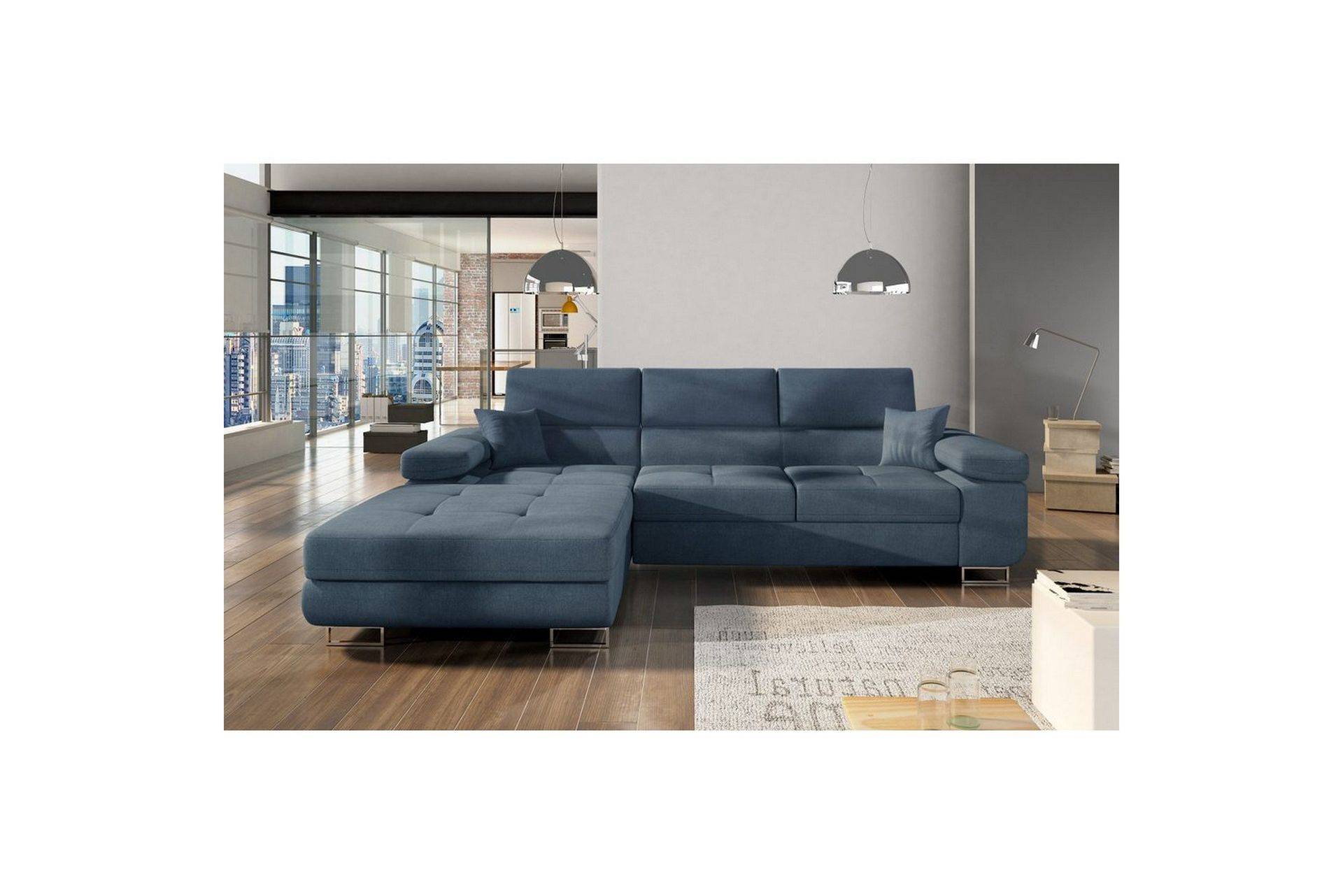 Sektionssoffa Eltap Armando 289x85x203 cm - Omega 86, Blå, Vänster Divansoffa & schäslong