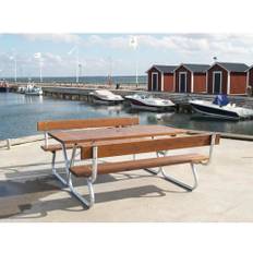 Picknickset EDEN WOOD Robust med ryggstöd 180cm brun
