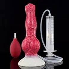 Peadxuno Monster Dildo Ejakulerande Dildos för G Spot Anus Prostata, Mjuk Silikon Massive Dildo, Uppblåsbar Butt Plug Vuxenleksaker för unisex (dildo+spruta+krockkudde)