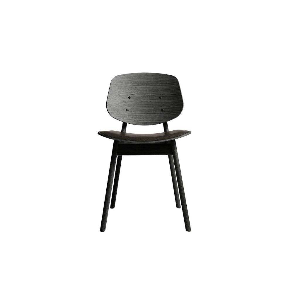 Ro Collection Pandora Dining Chair Upholstered Seat Standard Leather Dark Brown Sort Lak