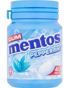 Mentos Sugarfree Peppermint Gum - Sockerfritt Tuggummi med Smak av Pepparmint 56 gram
