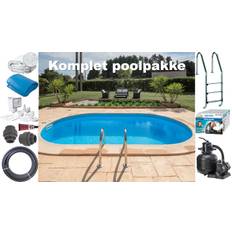 Swimmingpool, GRE, oval 5x3x1,2 komplet med teknik - PoolOasen
