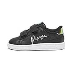 PUMA Smash 3,0 L Crystal Wings V Inf Sneaker, Puma Black Puma White Team Aqua, 22 EU