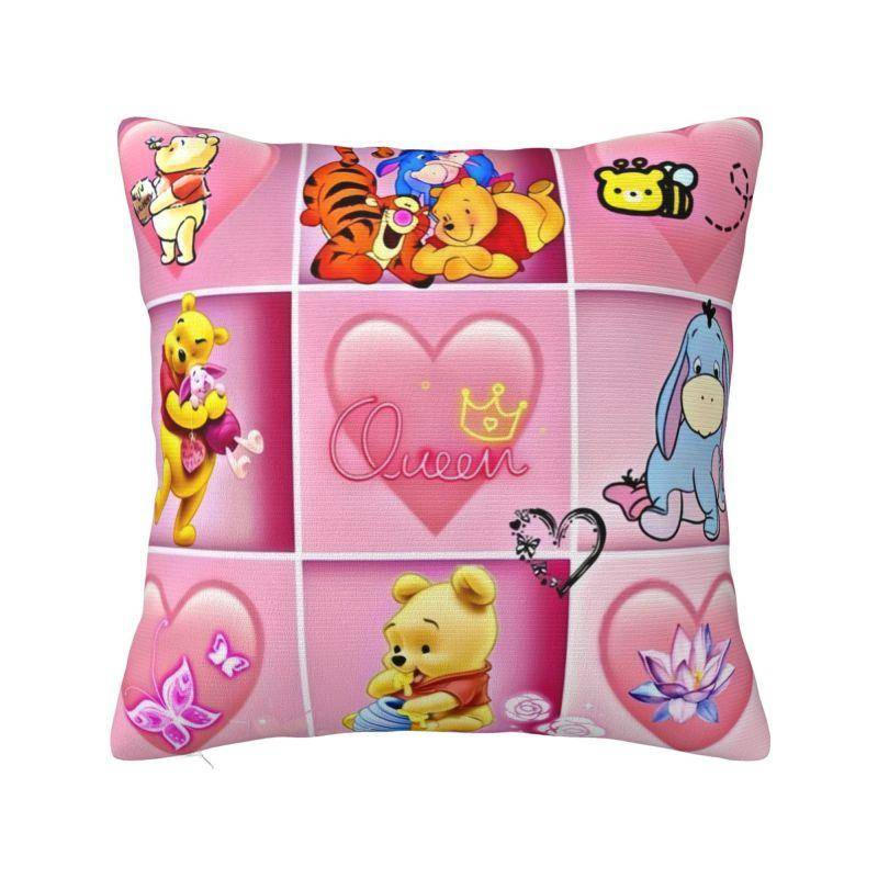 Disney Många äventyr med Nalle Puh Örngott Dekor Hem Kawaii Anime Tecknad Kudddekoration Salong Fyrkantigt Örngott