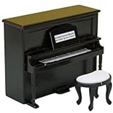 Dollhouse Piano, 1 12 mini piano med pallsimulering Trädockan Piano Dollhouse Foto Prop Black Games Artiklar