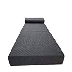 Odolplusz Hopfällbar madrass, gästmadrass, 3-delad hopfällbar madrass, skum, intervertebral skivkub, vikbar, tvättbart överdrag, vikbar madrass, vuxna (70 x 200 x 15 cm, gnistrande grå)