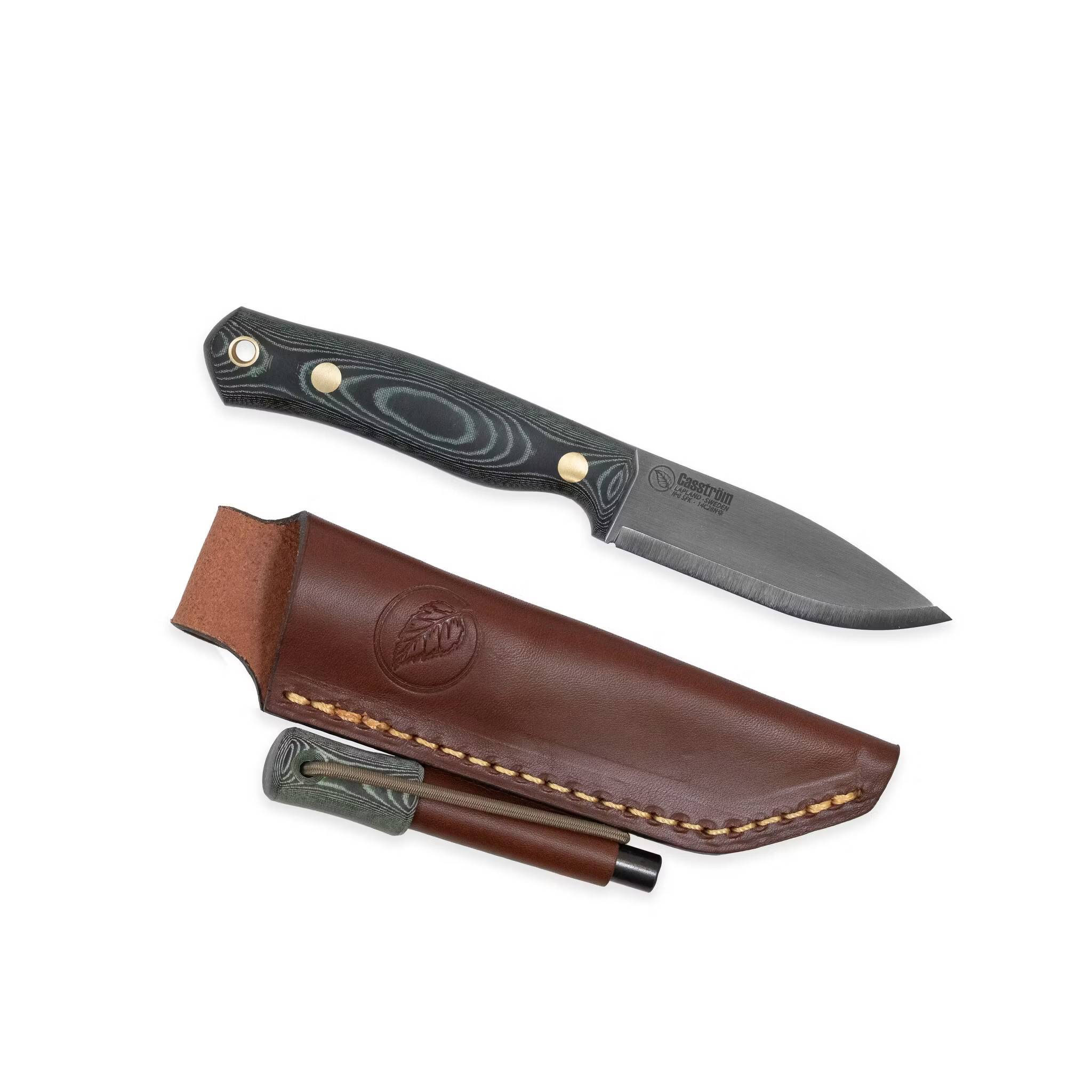 Casström No.8 SFK, Grön micarta inkl Tändstål: Vänster