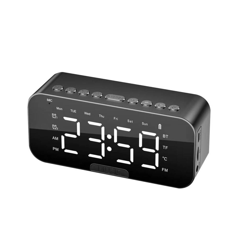 Vækkeur med Bluetooth-højttaler, digitalt vækkeur til soveværelset, støjmaskine til børn og voksne, der sover