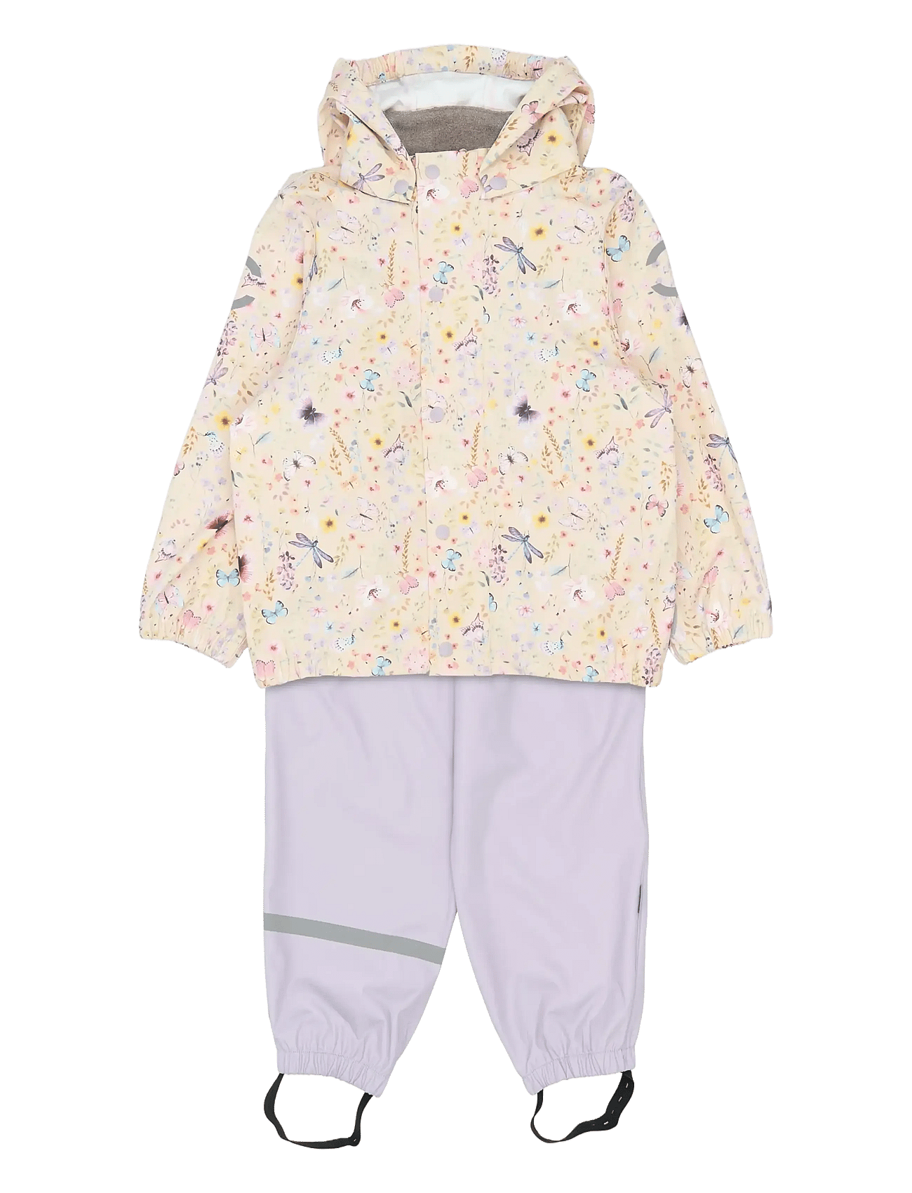 MIKK-LINE Pu Rain Set Aop W. Susp/104 | Cream | 98