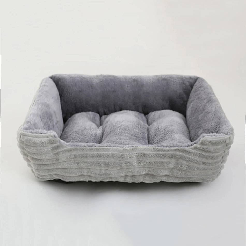 Square Plush Calming Dog & Cat Bed – Waterproof Oxford Sofa Cushion for Small & Medium Pets - cat dog bed 05 / S (48X40X12CM) (S (48X40X12CM))