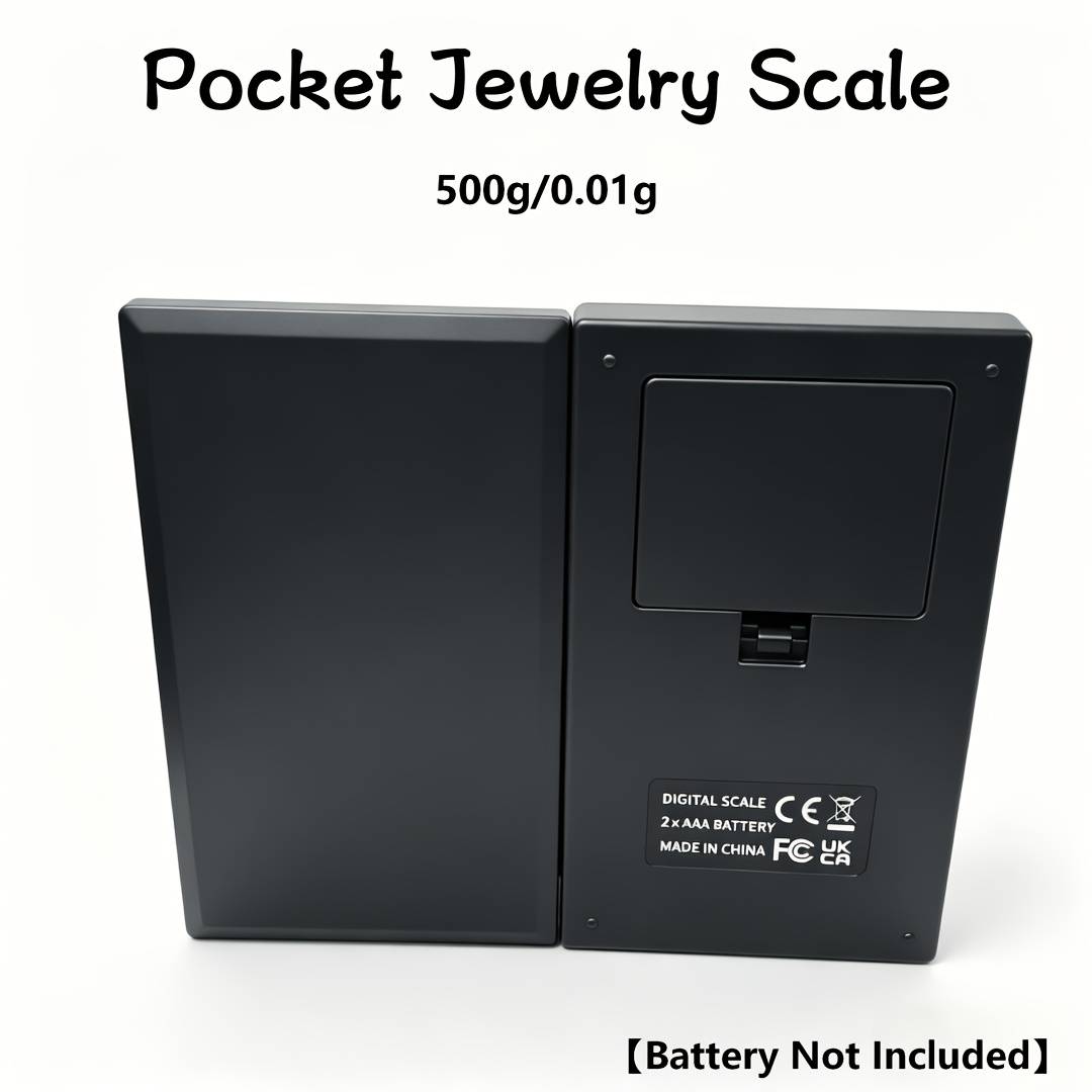 TEMU Portable Scale 500g/0.01g With Lcd Backlight & Function, Battery- Suitable For Jewelry, , Gems,, Office Use, Compact Scale With Platform, Abs Body, 7 Unit Conversions