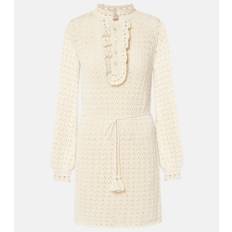 Valentino Open-knit cotton minidress - white - L