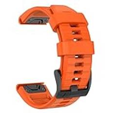 MYSNBKN 22 mm Quick Fit-armband för Garmin Fenix 7 Pro/Fenix 7/Fenix 6/Fenix 5/Quatix 7, mjukt silikonersättningsarmband för Garmin Forerunner 935/945/955, Orange, 22MM, modernt