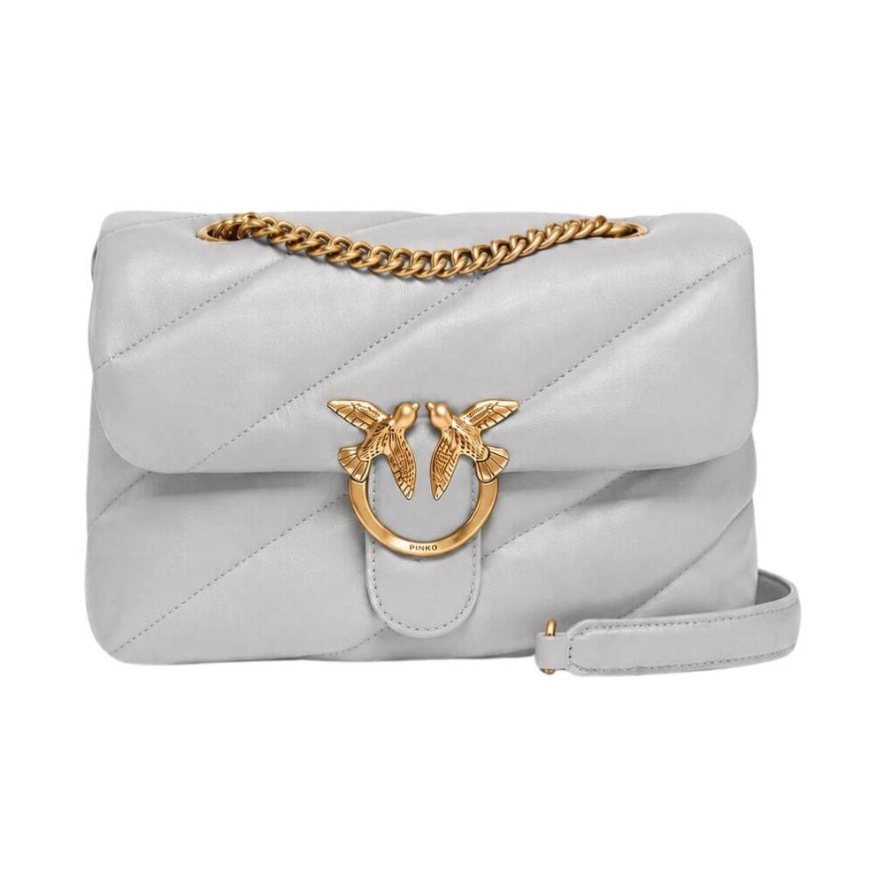 PINKO Classic Love Bag Puff - Tasker - Dame - Grå - ONE SIZE - Uld