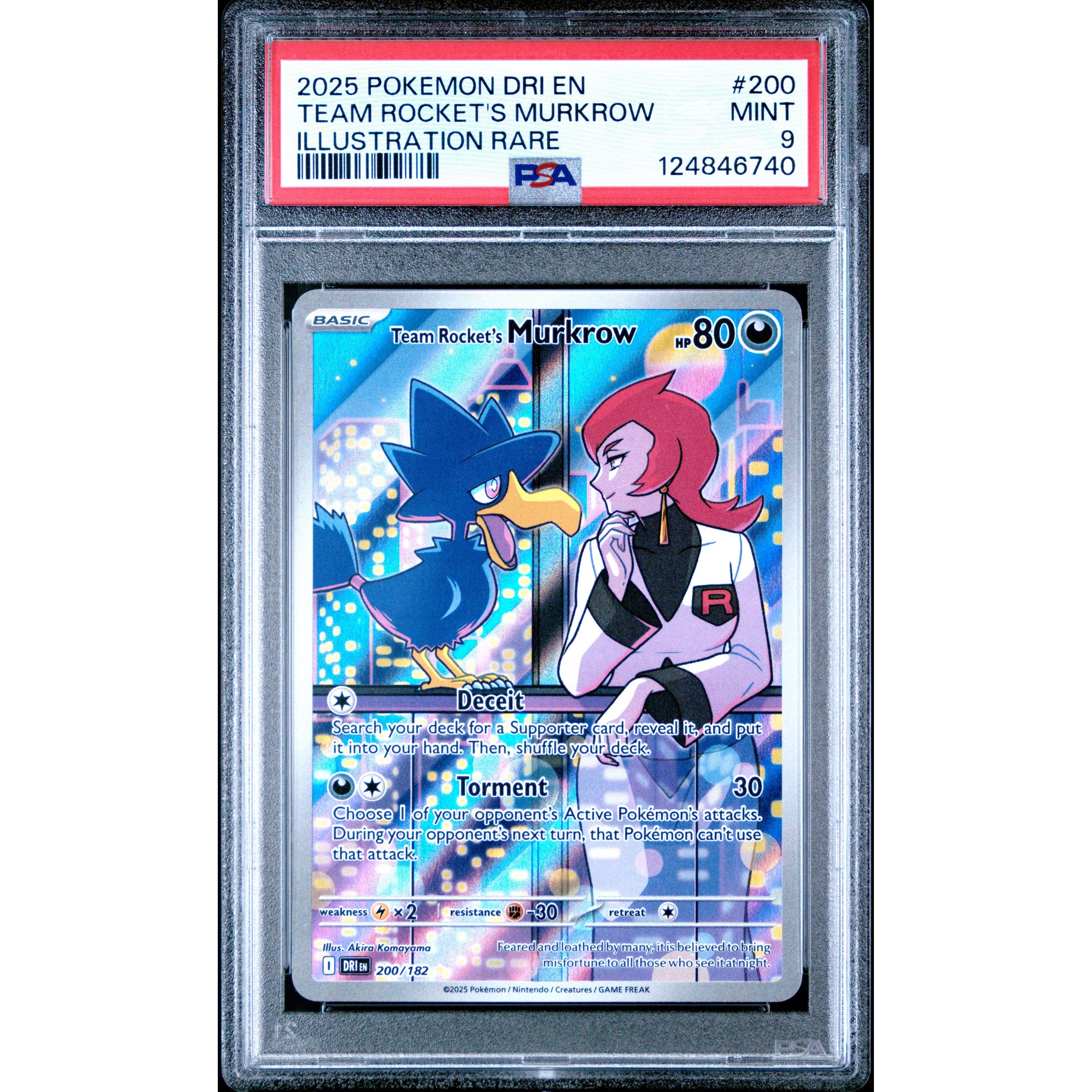 Pokémon TCG: Team Rocket's Murkrow #200 PSA 9 - Destined Rivals - Brugtmoms