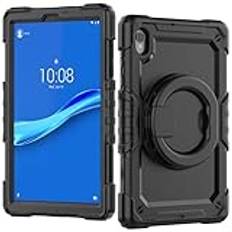 Resa med surfplatta Kompatibel med Lenovo Tab M10 Plus 10,3 tum 2020 2nd Gen/K10 10,3" TB-X606F/TB-X606X/TB-X6C6F/TB-X6C6X Fodral med skärmskydd, robust silikonfodral med stativ Hand-/axelrem Surfplat