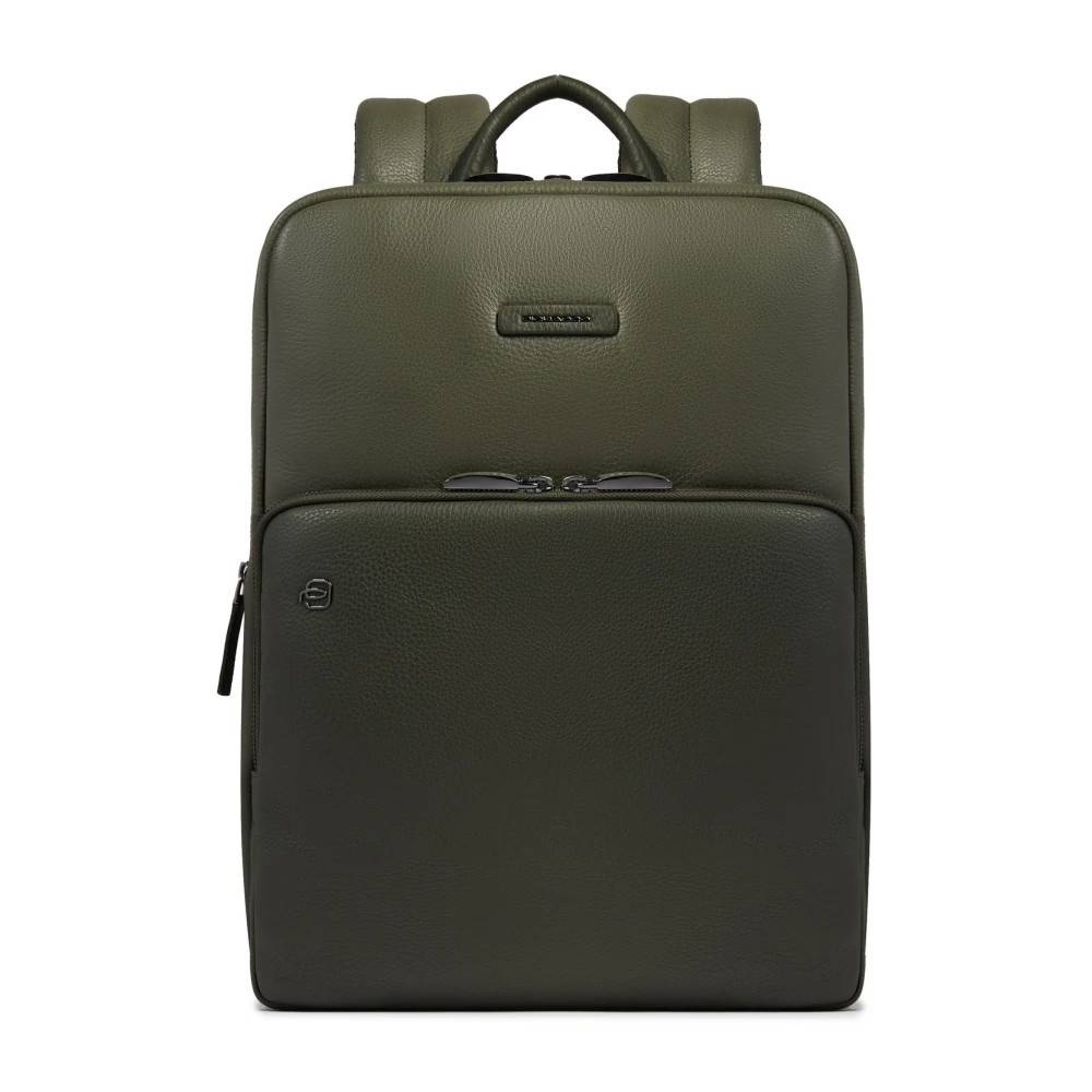Piquadro Udvidbar Slim Laptop Rygsæk 14" - Tasker - Herre - Grøn - ONE SIZE - Uld