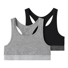 Name It Topp - Noos - NkfShort - 2-pack - Svart/Gråmelerad - Name It - 6 år (116) - Underkläder
