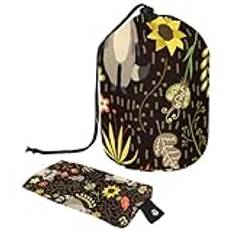Eslifey Resesminkväskor tunna makeupväska, multifunktionella toalettväskor rund organiserare förvaringsficka, rolig retro bil bryta jorden, Flerfärgad 2, 9.9x6.9in/25.2x17.6cm