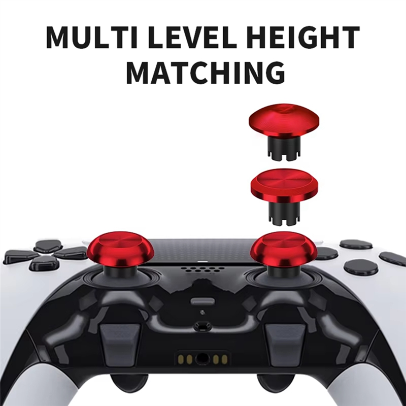 Game Console Joystick Triggers Buttons For PS5 Edge Dualsense Controller Metal Thumb Stick Silver-[A51I]