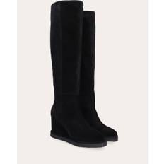 Billi Bi A1335 Long Wedge Boots Suede Black