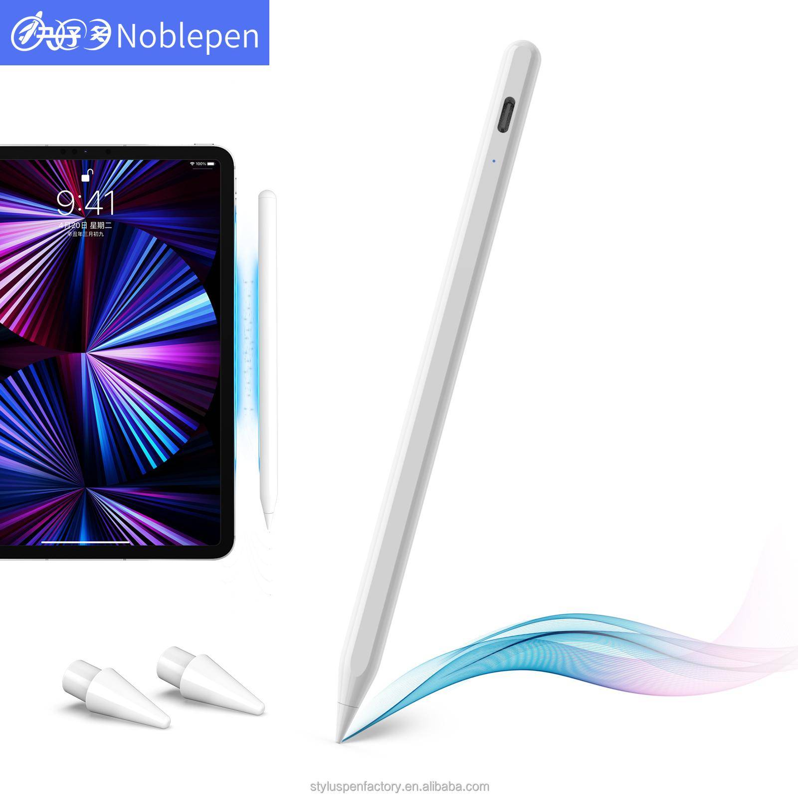 Kompatibel Plaststyluspenna för 2018-2025 för Apple iPad 6/7/8/9/10/11(A16) iPad Pro 11 /12.9 /M4 Mini 5/6 Air 3/4/5/M2/M3 vit