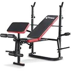FFitness Viktbänk justerbar vikbar kammussla multistation för benförlängning, hamstring och biceps curl