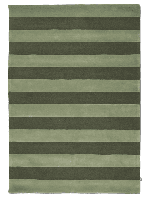 Stripe Boucle Uld Tæppe - Green