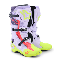 Alpinestars Tech 10 Supervented Crosstövlar Lila/Gul Fluo/Diva Rosa49,5