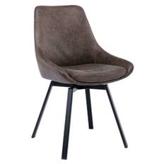 PARTIDA Matstol m snurr, tyg Texas (microfiber) brun/svart metall