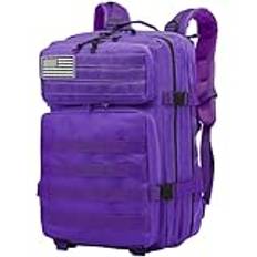 Delgeo 25L/45L militär taktisk ryggsäck, ryggsäck med stor kapacitet, vikbar vattentät ryggsäck för bergsklättring, vandring, camping och resor, 8.0 Lila