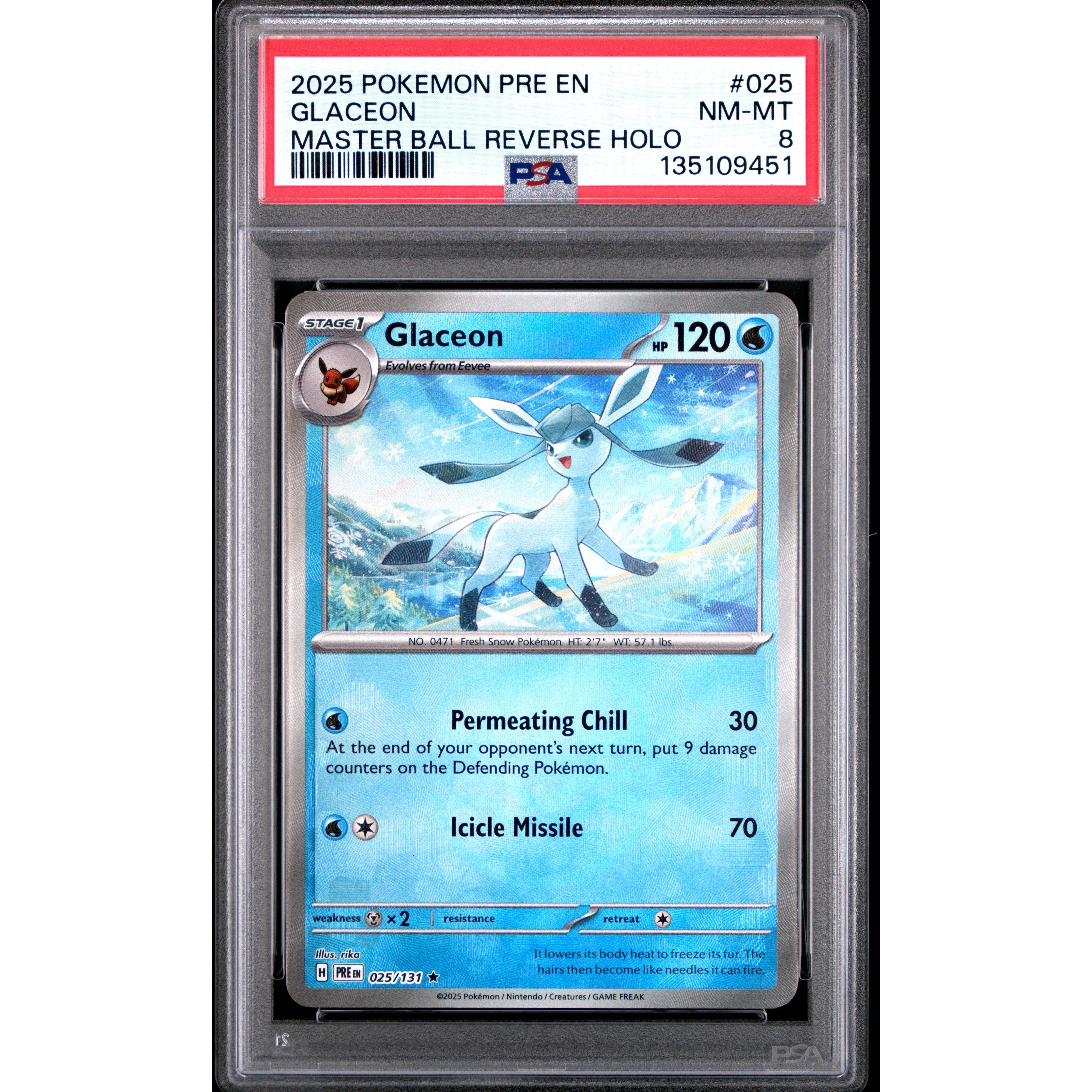 Pokémon TCG: Glaceon #025 PSA 8 - Prismatic Evolutions - Brugtmoms