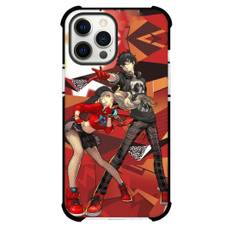 Persona 5 Ren Amamiya Case For iPhone Samsung Galaxy Pixel OnePlus Vivo Xiaomi Asus Sony Motorola Nokia - Ren Amamiya & Ann Takamaki Headset Red Comic Background