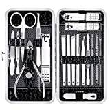 Manikyrset nagelklippare pedikyr kit - 18 delar rostfritt stål manikyrkit, professionellt grooming-kit, nagelvårdverktyg med lyxig resväska