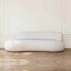 Soffa 3-sits 253cm Vit Boucle Armstöd Höger - Malibu | Vesani