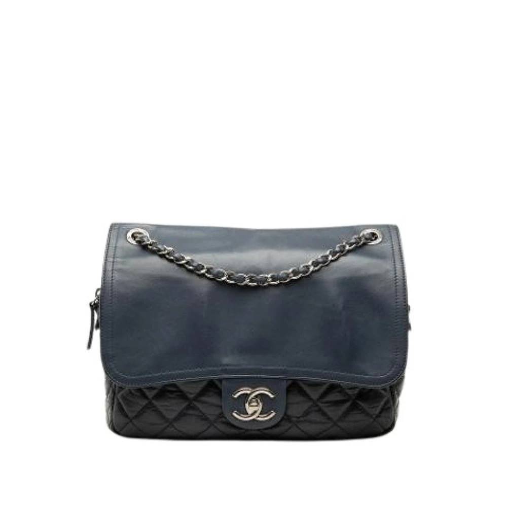 Chanel Vintage Pre-owned Quilted Calf Leather Shoulder Bag - Vintage - Dame - Blå - ONE SIZE - Uld