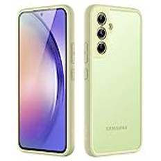 JETech Matte Skal för Samsung Galaxy A54 5G 6,4 Tums, Smal Frostat Fodral Genomskinligt Tillbaka, Anti-Fingeravtryck (Lime)