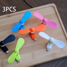 TEMU 7/5/3 Mini Usb Phone Fan Portable, Compatible With , Type-c Adapter, Compact Handheld Fan: Quiet Cooling, Suitable For Travel And Outdoor Use, Mixed Colors Random Pack