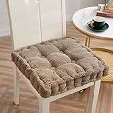 Uppsättning av 4 stolkuddar 45 x 45 cm inomhus och utomhus 100 % bomullspads fast golvkudde yogakudde husdjurssäng kaffefärg