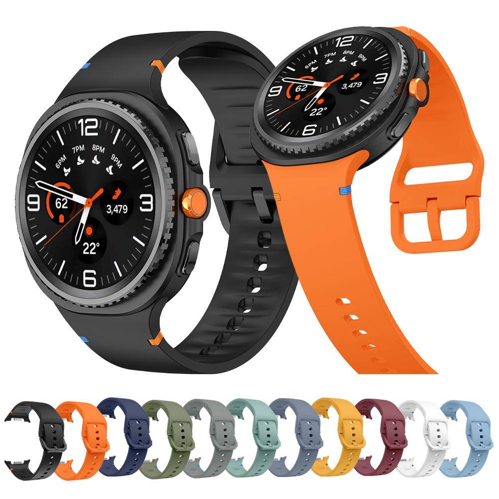 Originalarmband för Samsung Galaxy watch 8 44mm 40mm Silikon sportrem armband correa Galaxy watch 8 classic 46mm Rem svart