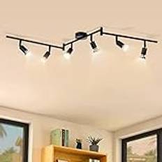 wowatt LED-taklampa - LED-spotlights inomhus taklampa med roterande spotlights GU10 mattsvart taklampa vardagsrum taklampa LED takspotlight för hallar matsal, sovrum utan glödlampa