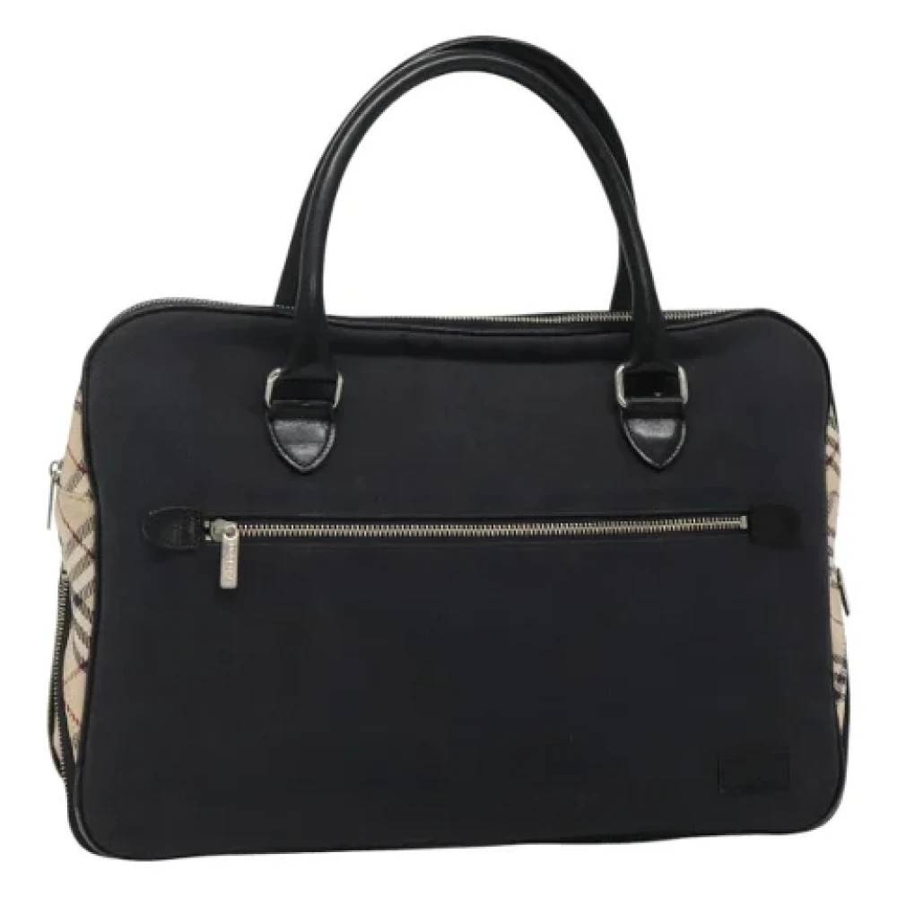Burberry Vintage Pre-owned canvas håndtasker - Vintage - Dame - Blå - ONE SIZE - Tyl