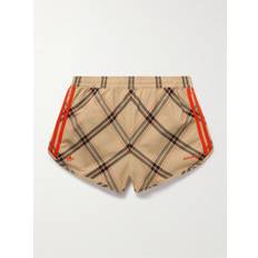 adidas Originals - Wales Bonner Wide-Leg Crochet-Trimmed Checked Cotton-Twill Shorts - Men - Brown - XS