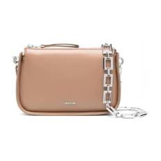 Calvin Klein, Taske, Dame, Beige, ONE SIZE, Polyester, Chain Crossbody Clutch