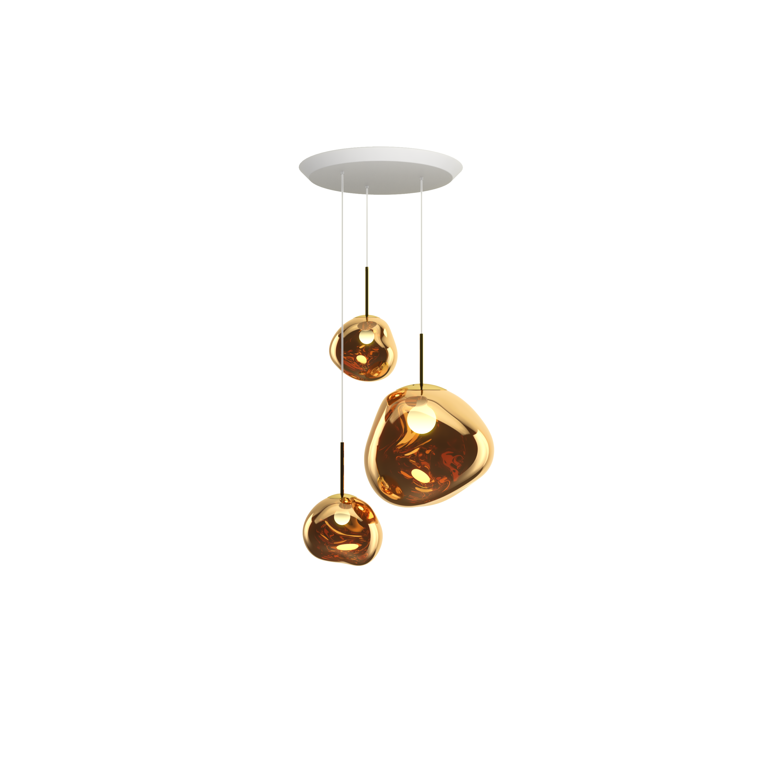 TOM DIXON - Melt Pendel System, Trio Round Gold.