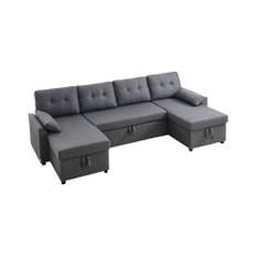 VEVOR U-formet sovesofa 6-personers sovesofa dobbelt chaiselong grå
