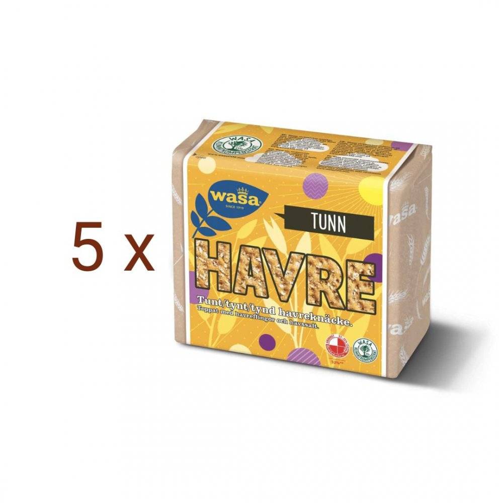 5 st Wasa - Tunn Havre 265 g