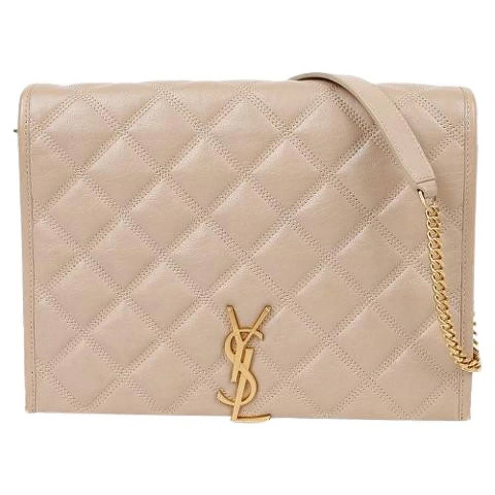 Yves Saint Laurent Vintage Pre-owned Becky Medium Skuldertaske - Vintage - Dame - Beige - ONE SIZE - Uld