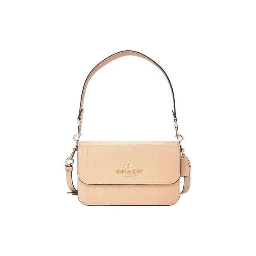 Coach Brynn 23 Metal Logo Detachable Shoulder Strap Leather Handbag Crossbody Bag Women handbags Gray-Brown CN061-IMTAU Basic Set (Bag+Dust Bag)